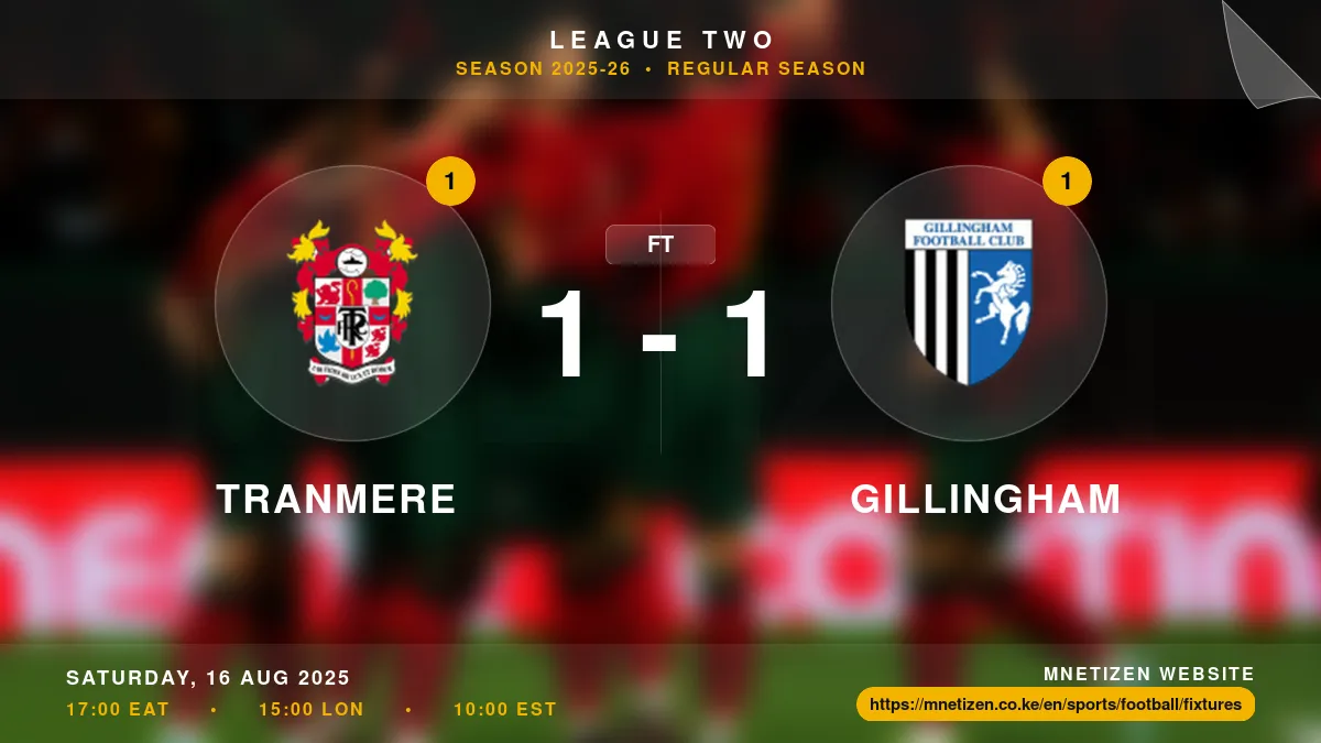 Tranmere vs Gillingham - League Two 2025-26 Match Poster and Predictions