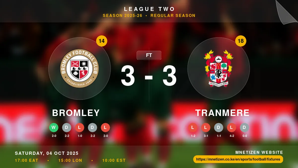 Bromley vs Tranmere Result