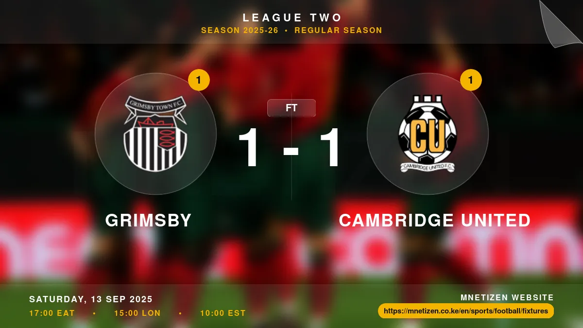 Grimsby vs Cambridge United - League Two 2025-26 Match Poster and Predictions