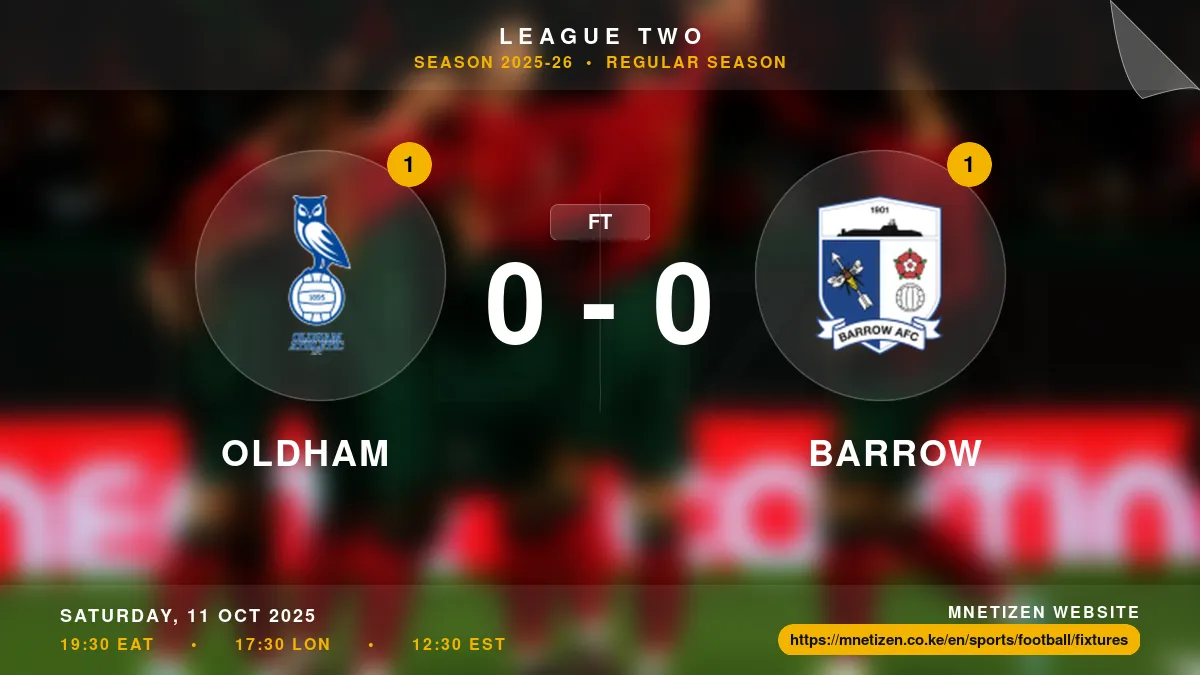 Oldham vs Barrow - League Two 2025-26 Match Poster and Predictions