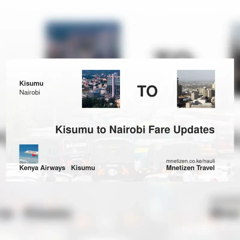Image of kisumu-to-nairobi-kenya-airways Flight fare