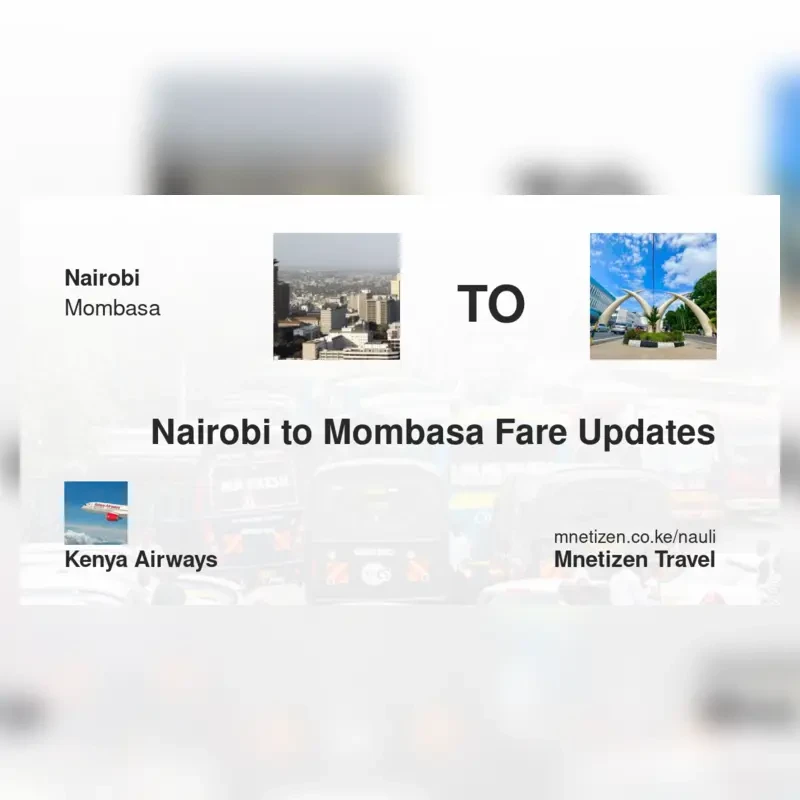 Image of nairobi-to-mombasa-kenya-airways Flight fare