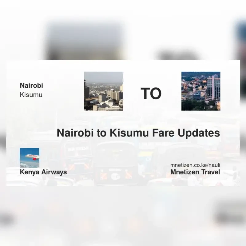 Image of nairobi-to-kisumu-kenya-airways Flight fare