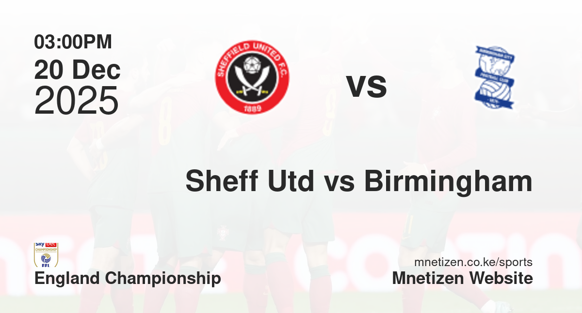 Sheffield United vs Birmingham City | 20 Dec 2025 Match