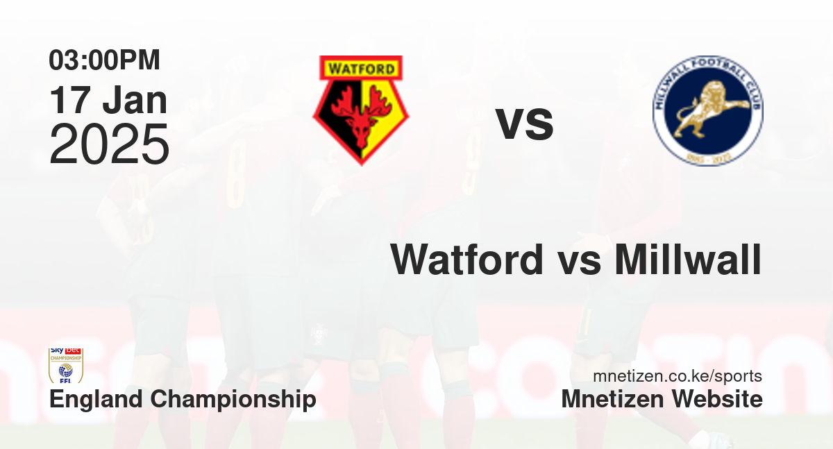 Watford vs Millwall | 17 Jan 2025 Match