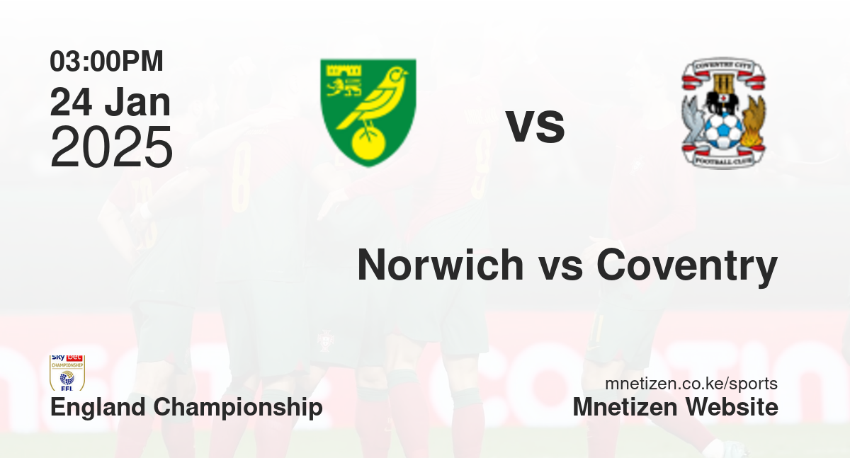 Norwich City vs Coventry City | 24 Jan 2025 Match
