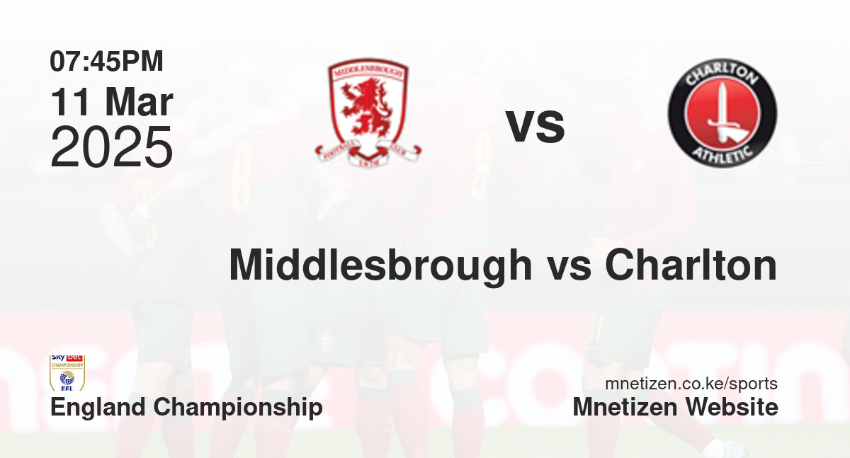 Middlesbrough vs Charlton Athletic | 11 Mar 2025 Match