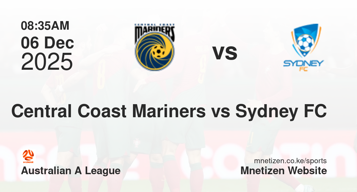Central Coast Mariners vs Sydney FC | 06 Dec 2025 Match