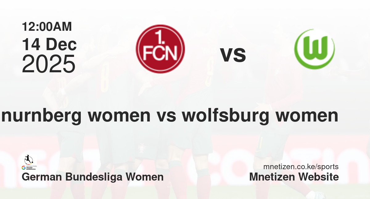 Nürnberg Women vs VfL Wolfsburg Women | 14 Dec 2025