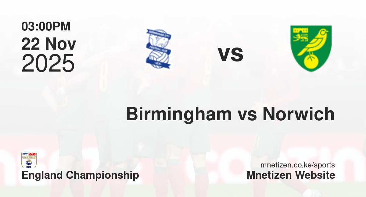 Birmingham City vs Norwich City | 22 Nov 2025 Match