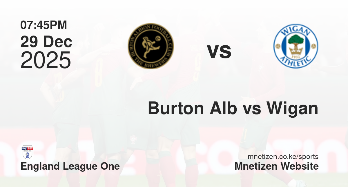 Burton Albion vs Wigan Athletic | 29 Dec 2025 Match
