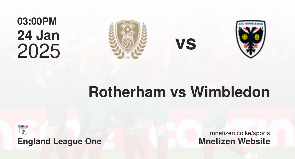 Rotherham United vs AFC Wimbledon | 24 Jan 2025 Match