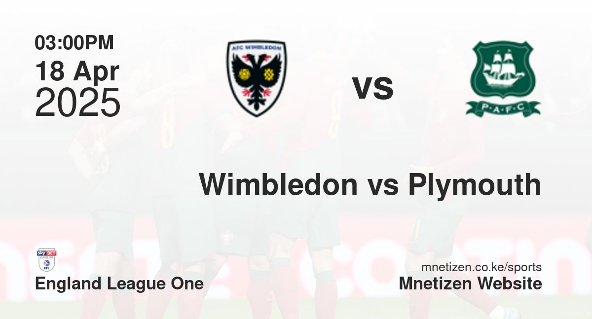 AFC Wimbledon vs Plymouth Argyle | 18 Apr 2025 Match