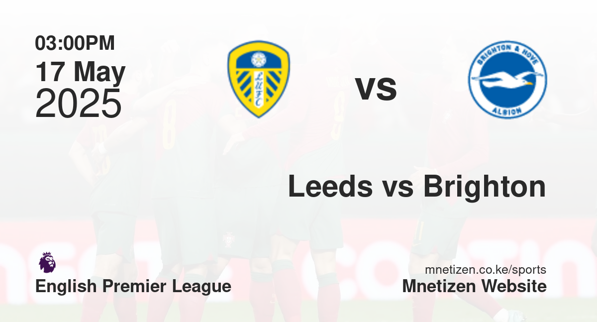 Leeds United vs Brighton and Hove Albion | 17 May 2025 Match