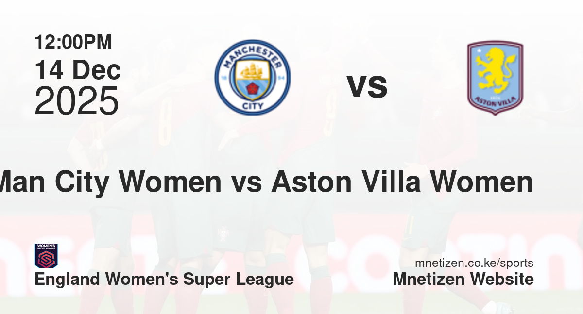 Manchester City Women vs Aston Villa Women | 14 Dec 2025 Match