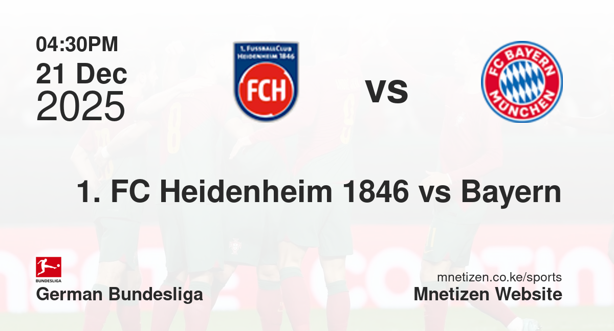 1. FC Heidenheim 1846 vs Bayern Munich | 21 Dec 2025 Match