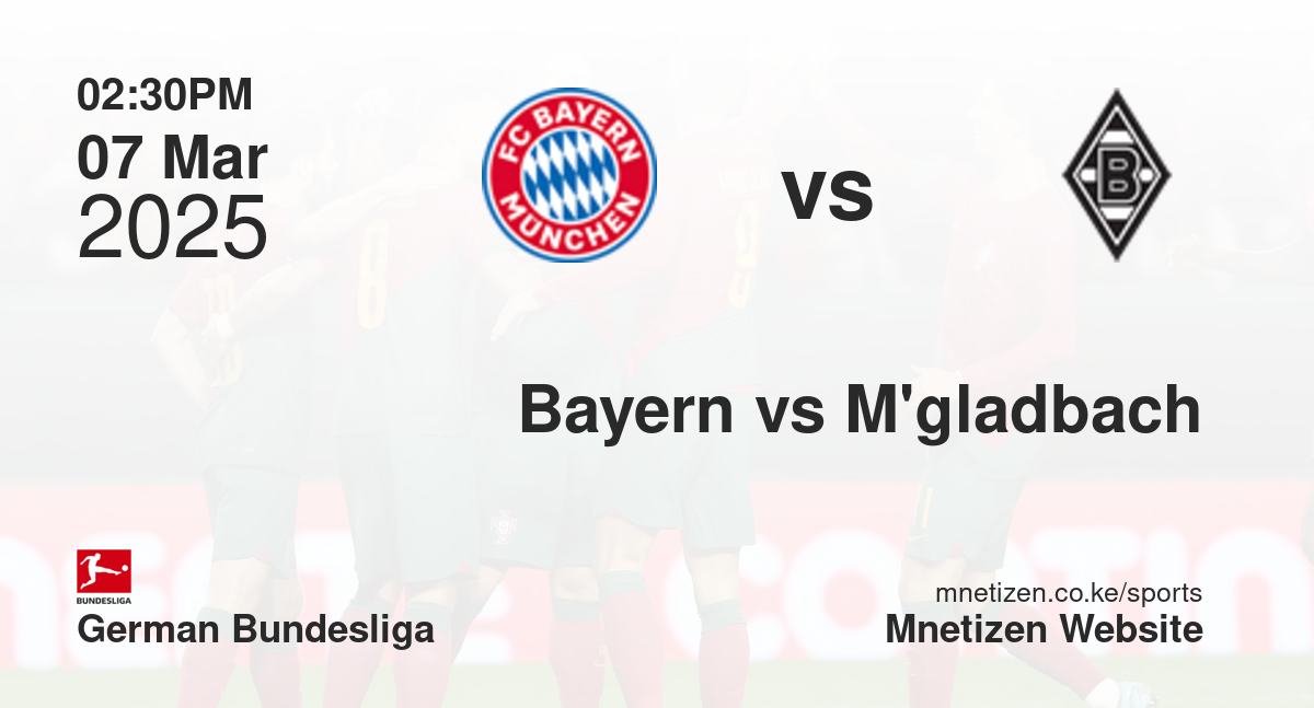 Bayern Munich vs Mönchengladbach | 07 Mar 2025 Match