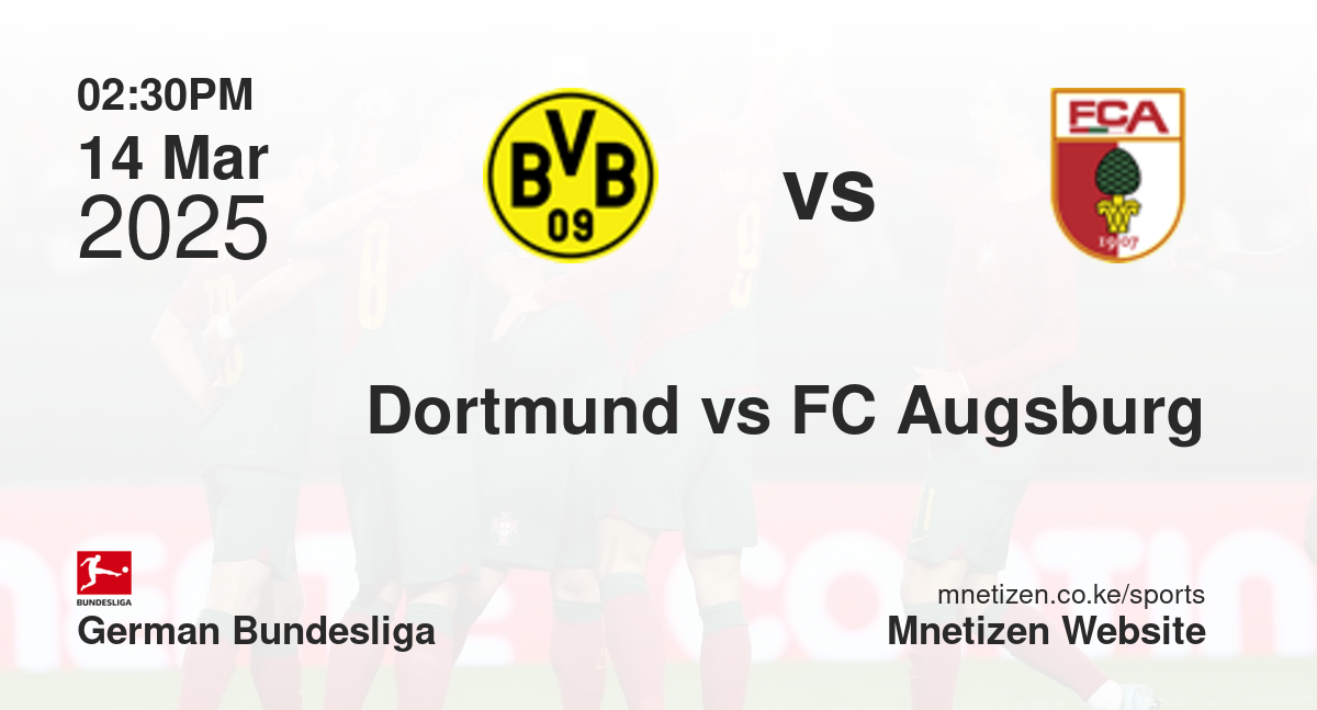 Borussia Dortmund vs FC Augsburg | 14 Mar 2025 Match