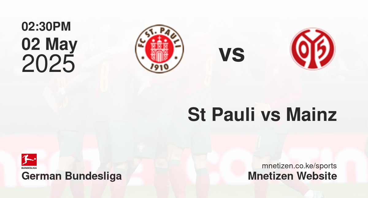 St Pauli vs Mainz | 02 May 2025 Match