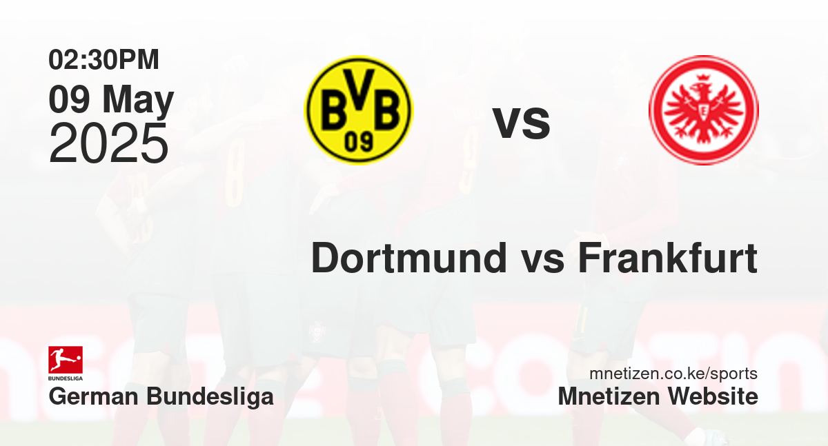 Borussia Dortmund vs Eintracht Frankfurt | 09 May 2025 Match