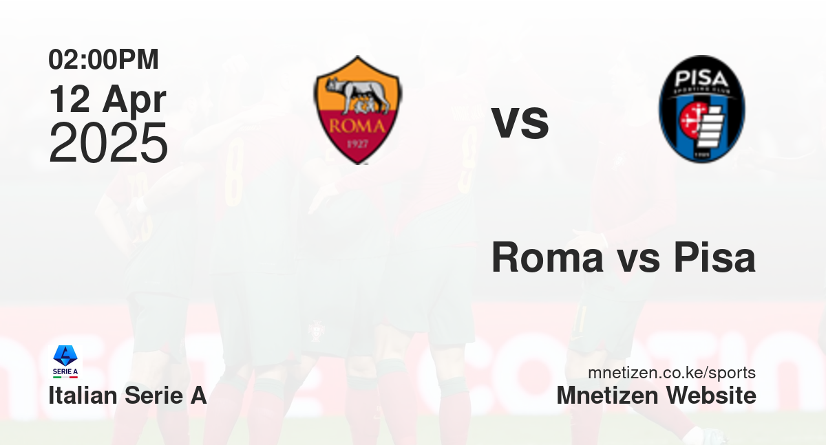 Roma vs Pisa | 12 Apr 2025 Match