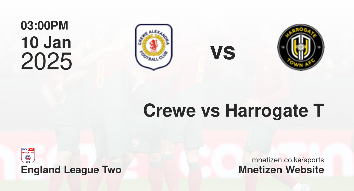 Crewe Alexandra vs Harrogate Town | 10 Jan 2025 Match