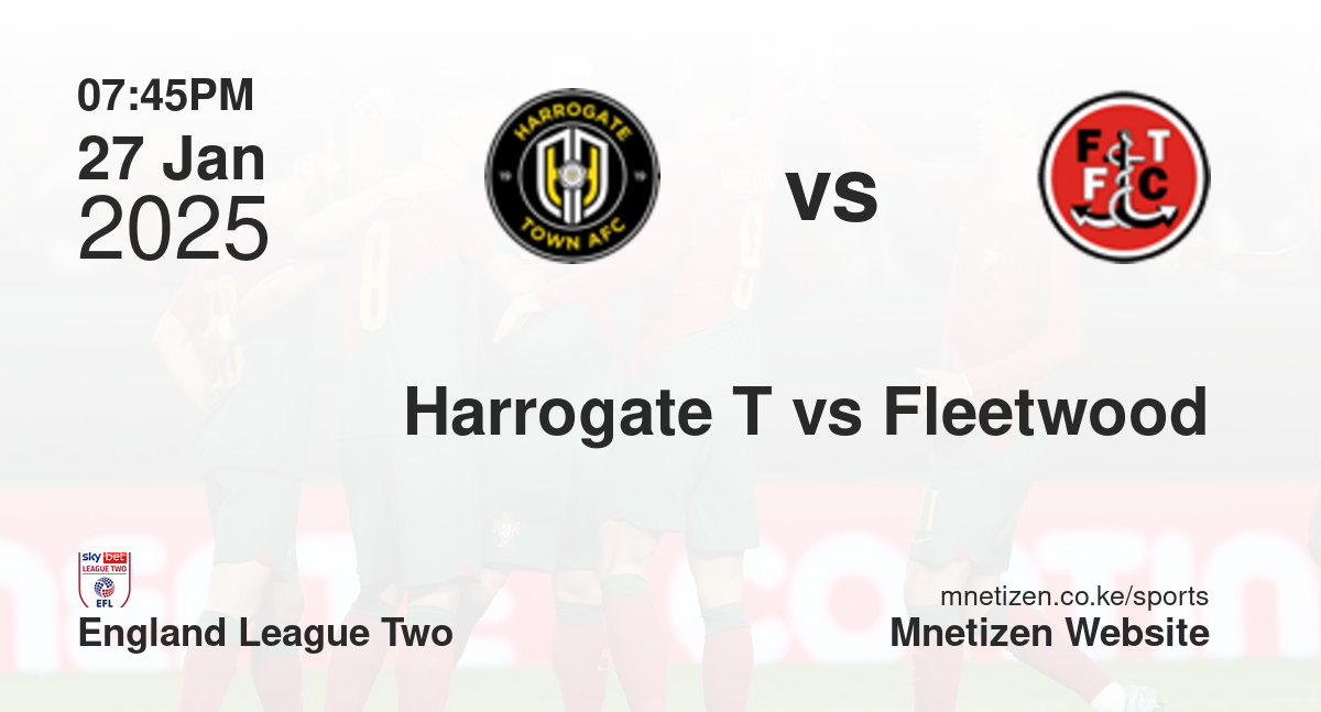 Harrogate Town vs Fleetwood Town | 27 Jan 2025 Match