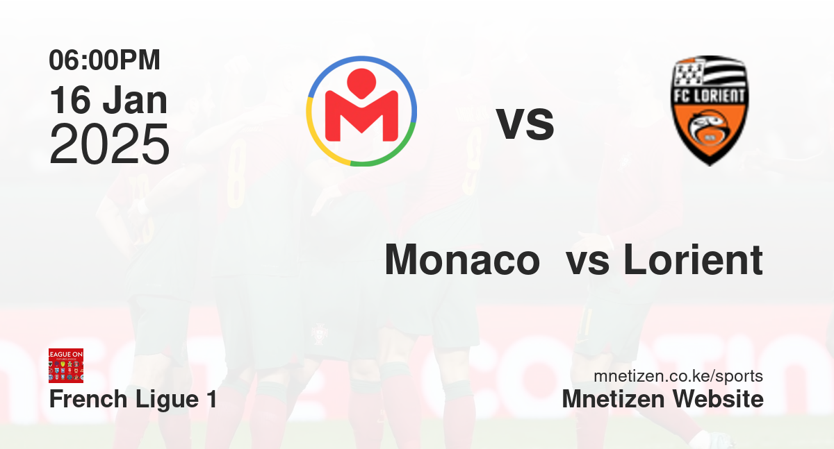 As Monaco  vs Lorient | 16 Jan 2025 Match