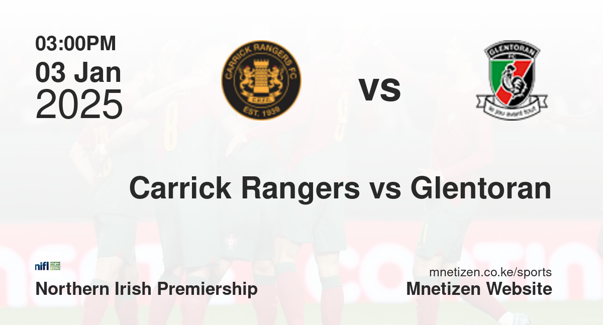 Carrick Rangers vs Glentoran | 03 Jan 2025 Match