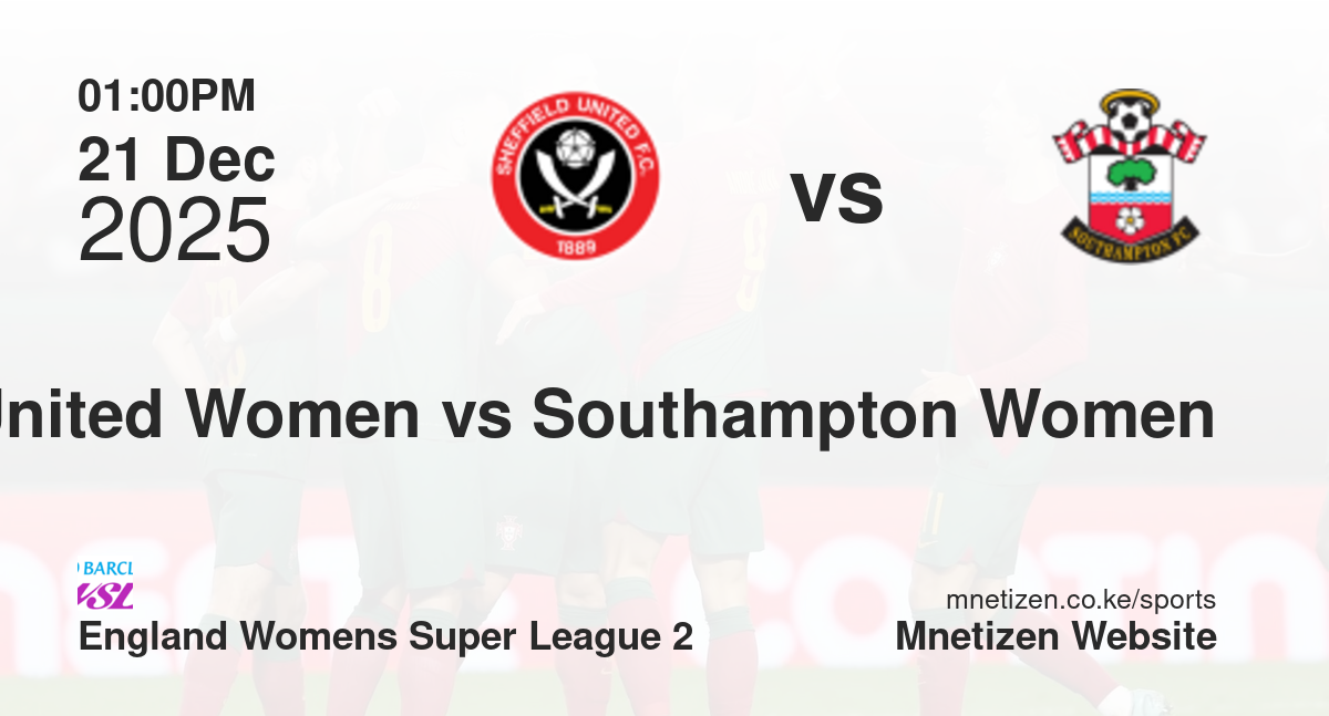 Sheffield United Women vs Southampton Women | 21 Dec 2025 Match