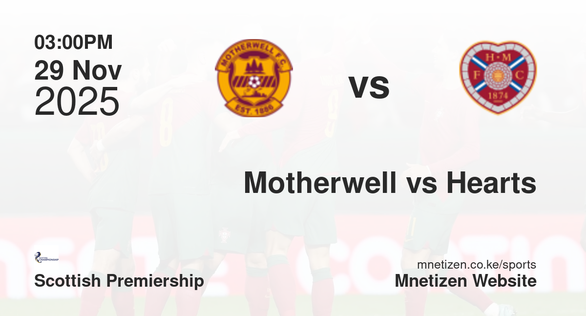 Motherwell vs Hearts | 29 Nov 2025 Match