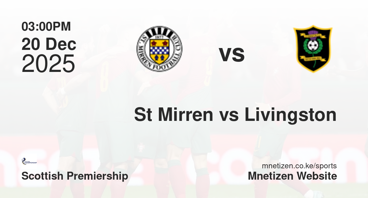 St Mirren vs Livingston | 20 Dec 2025 Match