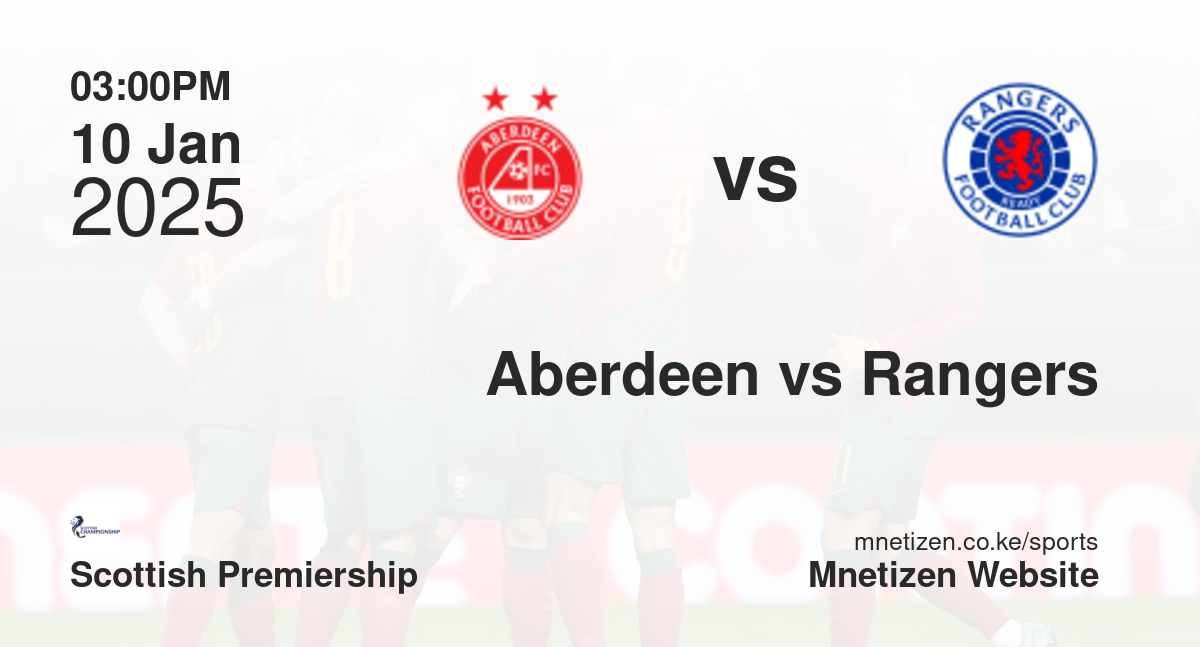 Aberdeen vs Rangers | 10 Jan 2025 Match