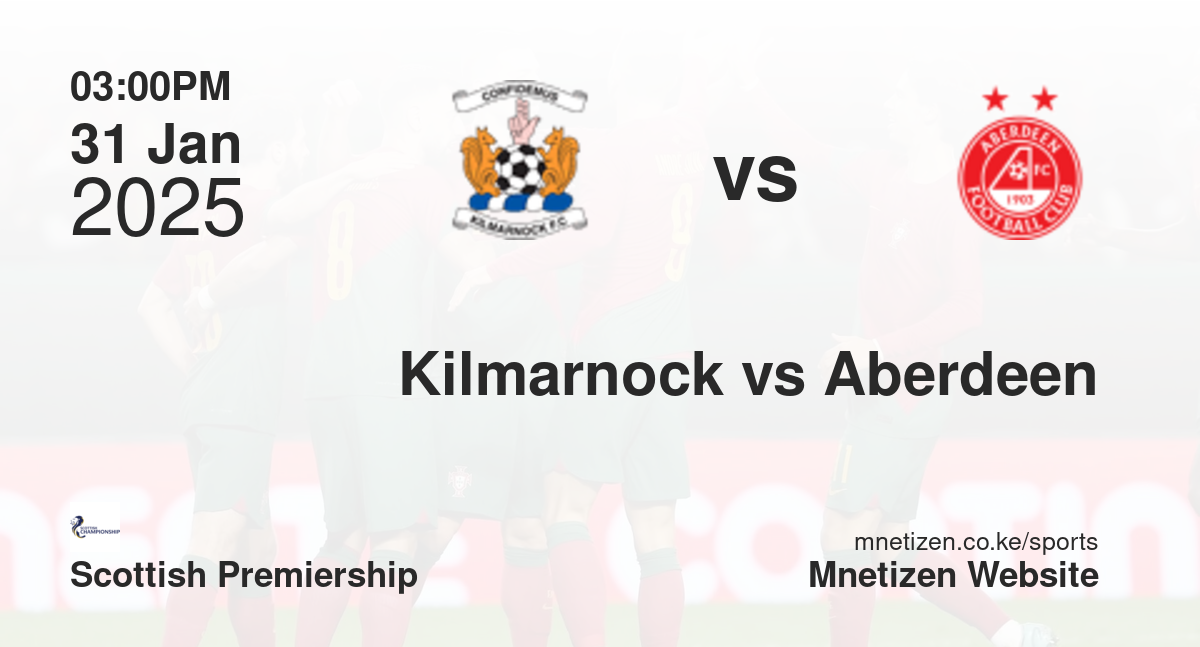 Kilmarnock vs Aberdeen | 31 Jan 2025 Match