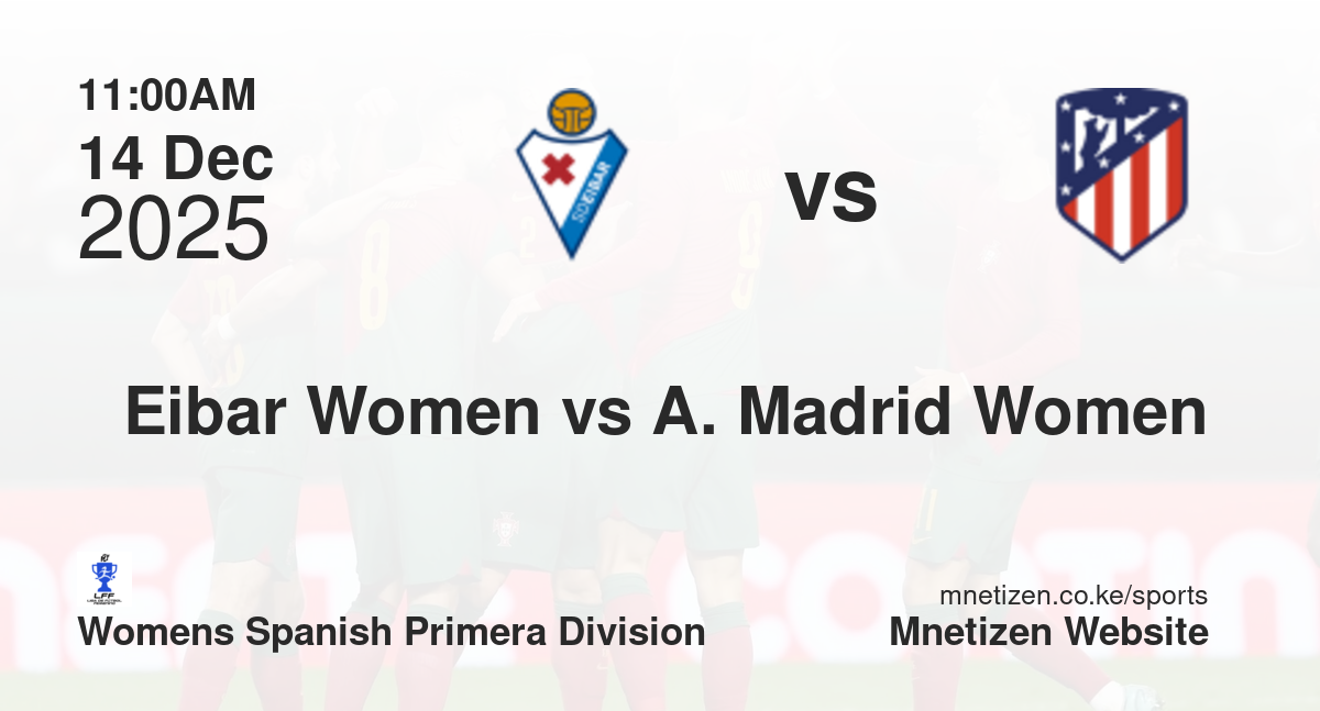 Eibar Women vs Atletico Madrid Women | 14 Dec 2025 Match