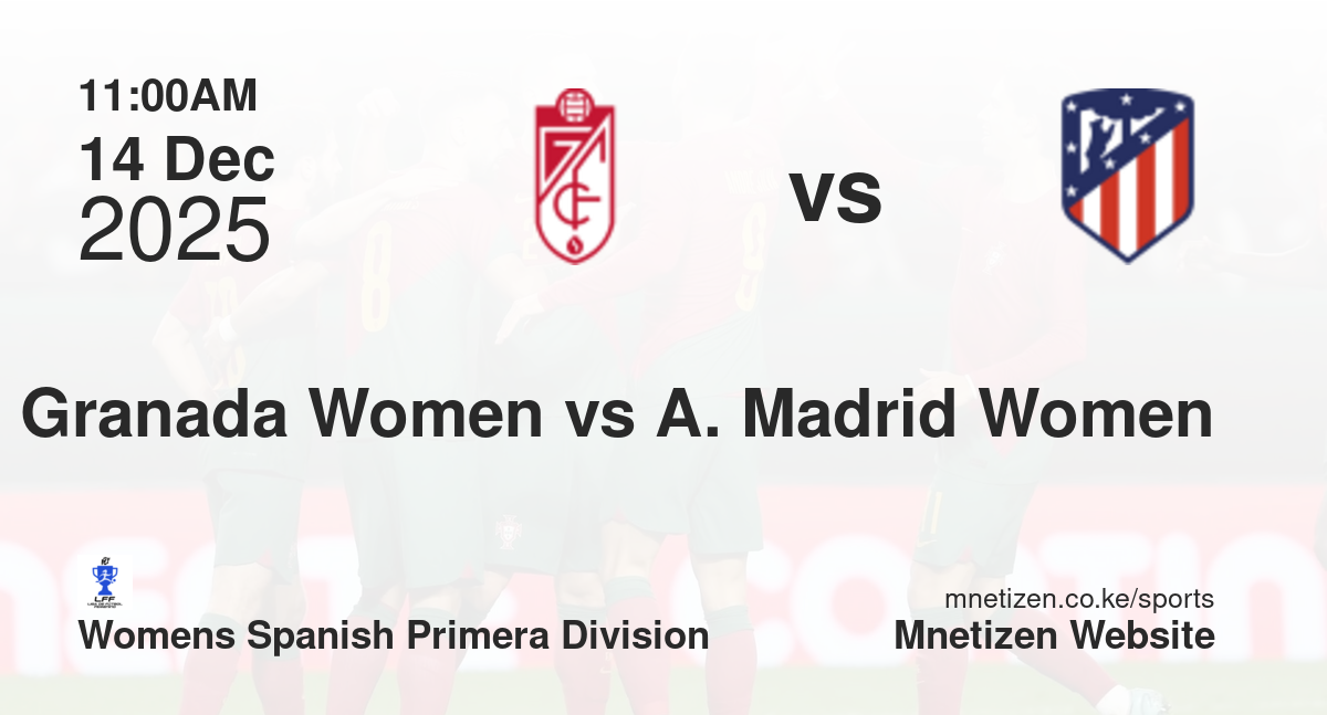 Granada Women vs Atletico Madrid Women | 14 Dec 2025 Match
