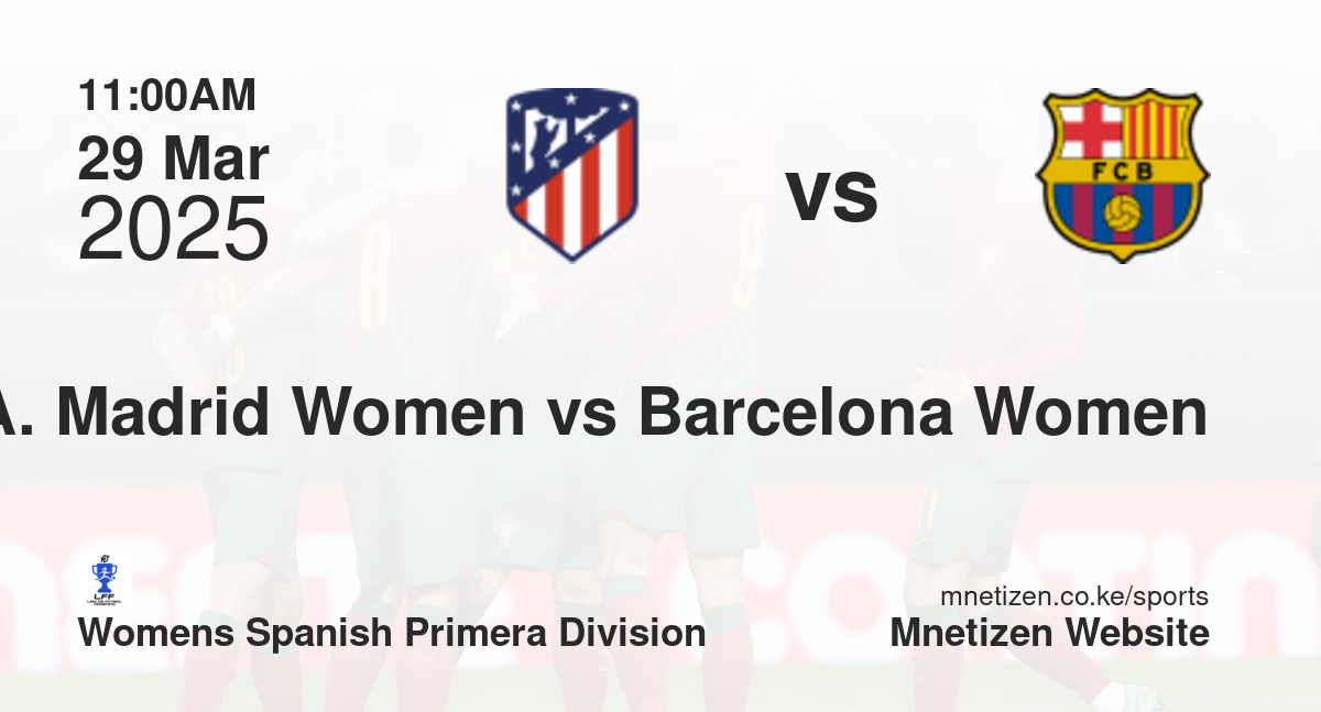 Atletico Madrid Women vs Barcelona Women | 29 Mar 2025 Match