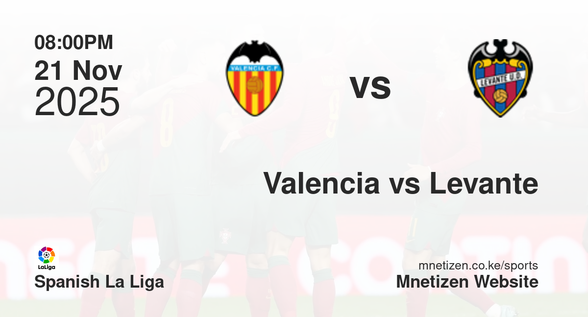 Valencia vs Levante | 21 Nov 2025 Match