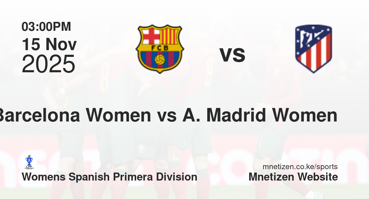 Barcelona Women vs Atletico Madrid Women | 15 Nov 2025 Match
