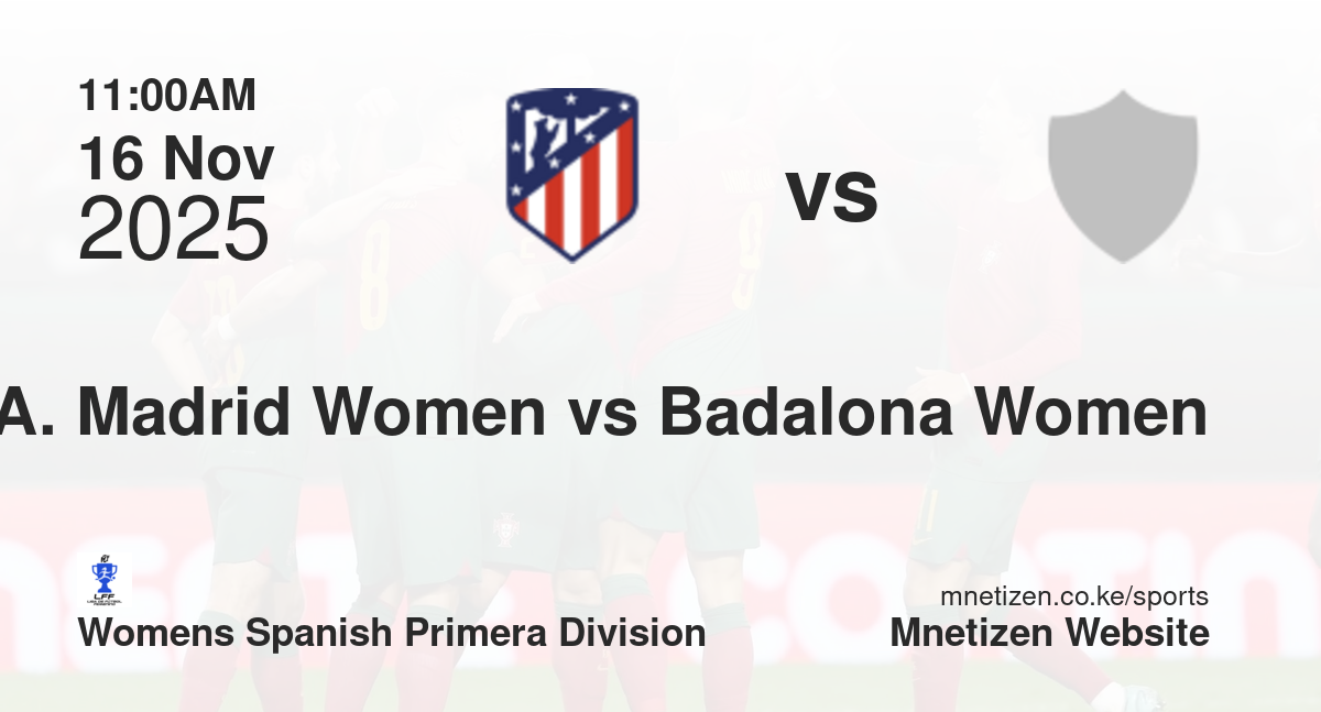 Atletico Madrid Women vs Badalona Women | 16 Nov 2025 Match