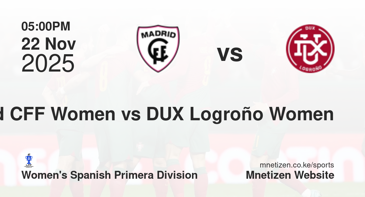 Madrid CFF Women vs DUX Logroño Women | 22 Nov 2025 Match