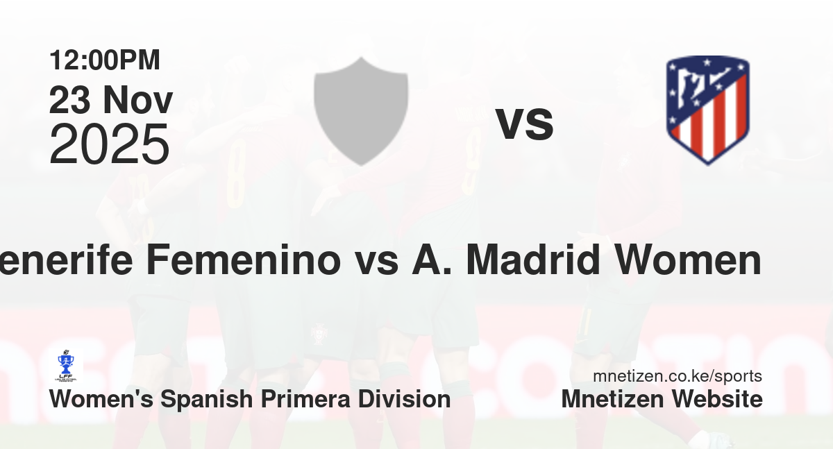 Tenerife Femenino vs Atletico Madrid Women | 23 Nov 2025 Match