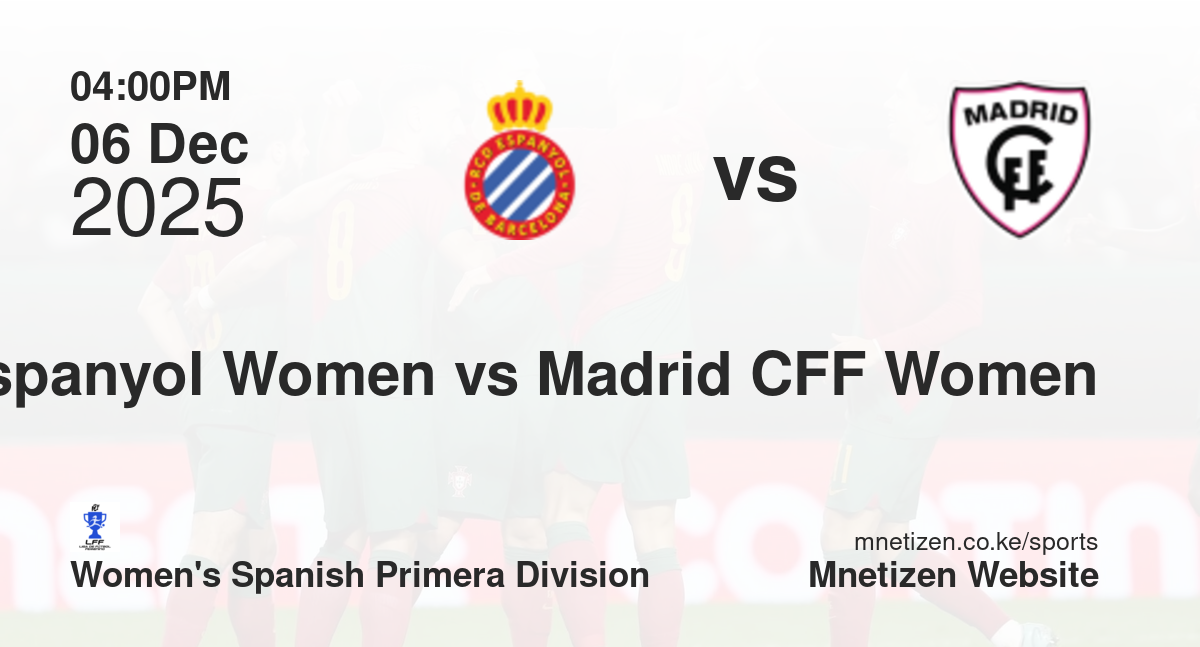 Espanyol Women vs Madrid CFF Women | 06 Dec 2025 Match