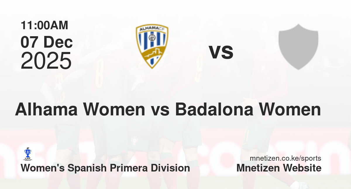 Alhama Women vs Badalona Women | 07 Dec 2025 Match