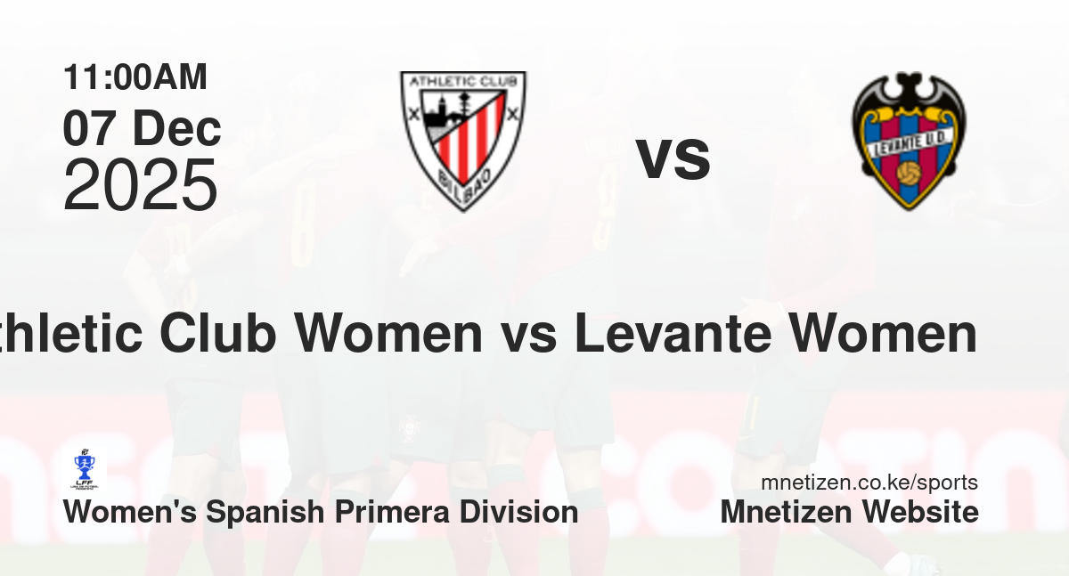 Athletic Club Women vs Levante Women | 07 Dec 2025 Match