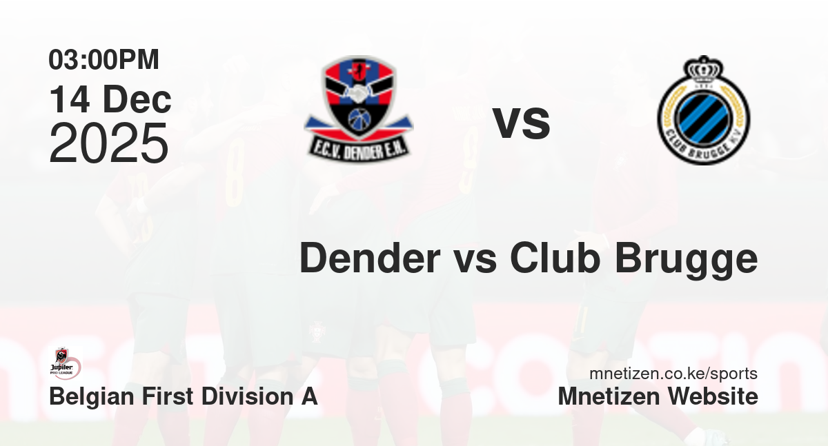 FCV Dender EH vs Club Brugge | 14 Dec 2025 Match