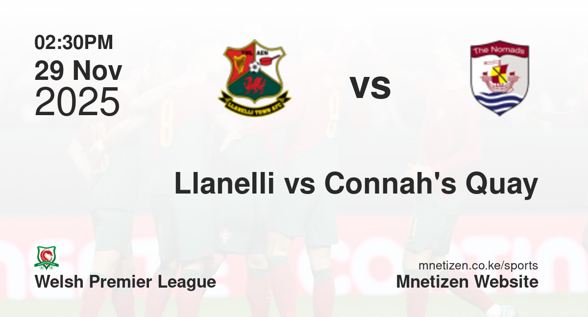 Llanelli vs Connah's Quay Nomads | 29 Nov 2025 Match