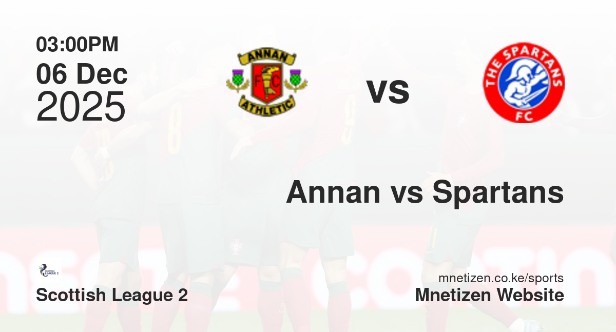 Annan Athletic vs Spartans | 06 Dec 2025 Match