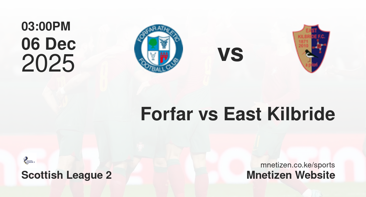 Forfar Athletic vs East Kilbride | 06 Dec 2025 Match
