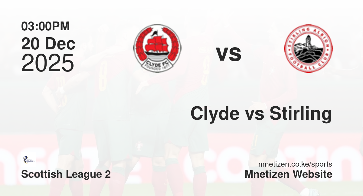 Clyde vs Stirling Albion | 20 Dec 2025 Match